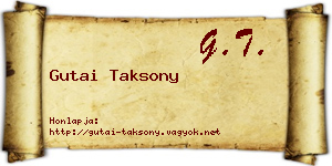 Gutai Taksony névjegykártya